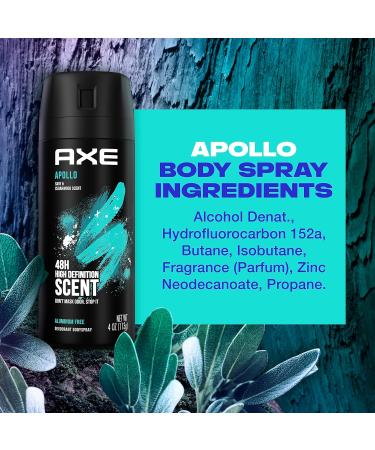AXE Apollo Body Spray Deodorant for Men - Sage & Cedarwood Aluminum-Free Long-Lasting Odor Protection 4.0 oz - International Shipping Available - Buy Online on SooperMarket.com