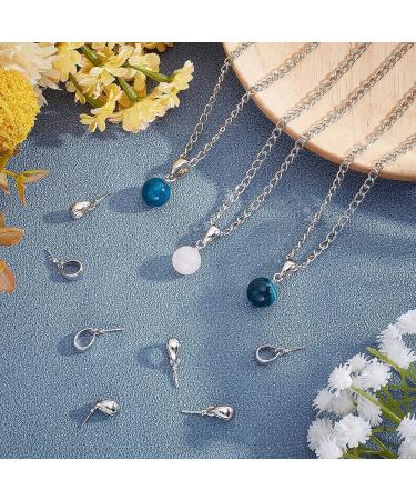 PandaHall 100pcs Platinum Brass Pearl Bail Peg Pendants Charm Connector for Jewelry Making - Buy Online on SooperMarket.com
