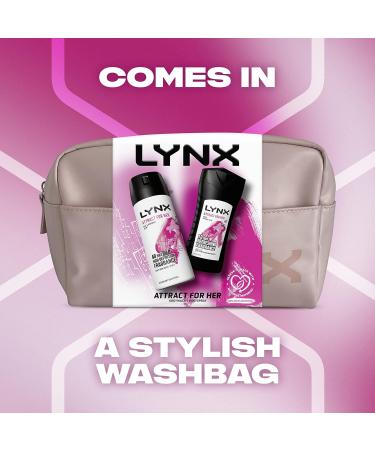 LYNX Attract for Her bodywash & body spray Washbag 2 piece Gift Set perfect for her daily routine - Buy Online on SooperMarket.com