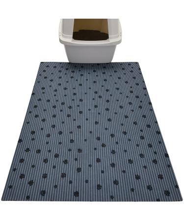 Drymate Original Cat Litter Mat, Contains Mess from Box for Cleaner Floors, Urine-Proof, Soft on Kitty Paws -Absorbent/Waterproof- Machine Washable, Durable (USA Made) Extra Large (28" x 36") Grey Stripe Black Paw