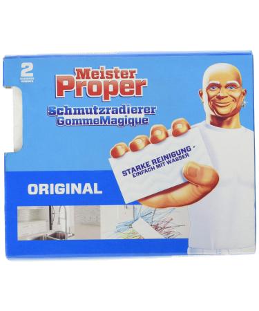 Meister Proper Dirt Eraser (2 Pack) Original Eraser Sponge For Shining Surfaces 2 Pieces (1 Pack) Dirt Eraser