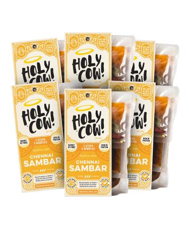 Holy Cow! Daal Curry Kit (5 x 400g) Sambar Dahl Gluten Free Vegan Curry Kit Indian Snacks Indian Ready Meals Yellow Lentils