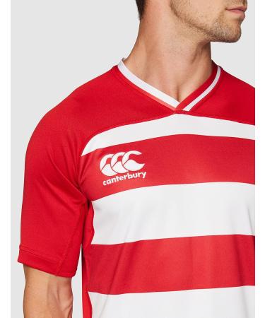 Canterbury Men's Vapodri Evader Hooped Rugby Jersey XXL - Red (Flag Red) | International Shipping Available - Buy Online on SooperMarket.com