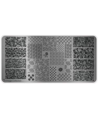 MoYou's XL Vintage 1 Stamping Template Nail Art Stampling - Nail Polish Stamp Full Nail Manicure Vintage 1