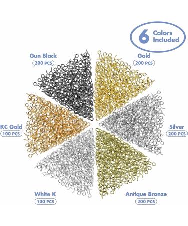 1000 PCS Small Self Tapping Screw Eye Pins Hooks in 6 Colors (4  8mm/0.15  0.3inch) - Buy Online on SooperMarket.com