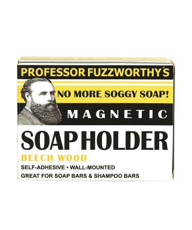Professor Fuzzworthy Wood Magnetic Soap Holder - In-Shower Storage for Soaps & Shampoo Bars - Beech Wood Soap Dish Dispenser - No More Soggy Soaps - Buy Online on SooperMarket.com