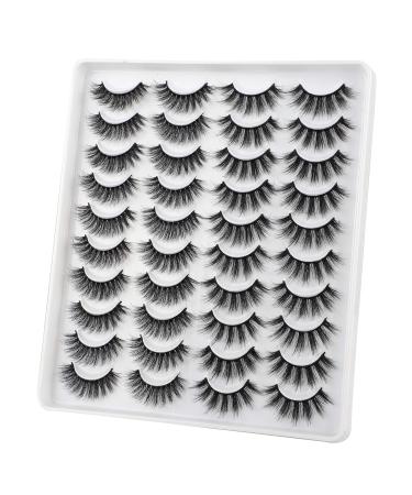 JIMIRE 20 Pairs Mixed Fluffy & Natural Volume False Eyelashes - Wispy Faux Mink Lashes Pack - Buy Online on SooperMarket.com