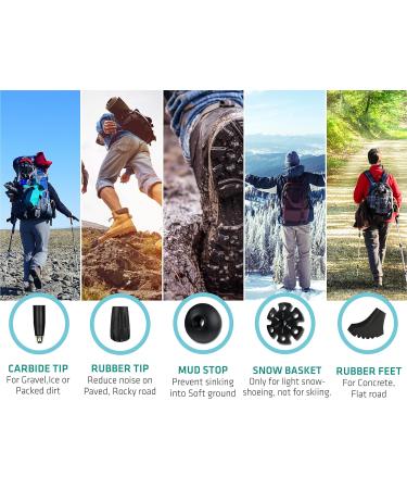 Trekology Trek-Z Adjustable Lightweight Hiking Sticks | Portable Aluminum Poles with Cork Handle | Senior Trekking & Hiking | 100cm - 120cm - Buy Online on SooperMarket.com