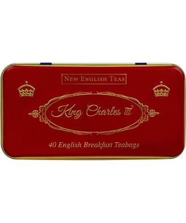 New English Teas King Charles III Tea Tin with 40 English Breakfast Teabags - Buy Online on SooperMarket.com