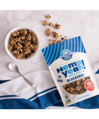 Manitoba Harvest Hemp Yeah! Granola  Blueberry  10Oz  with 10 g of Protein  3.6 g Omegas  3 g of Fiber and less than 10 g Sugar Per Serving  Organic  Non-GMO  Pack of 3 10 Ounce (Pack of 3) Blueberry - Buy Online on SooperMarket.com