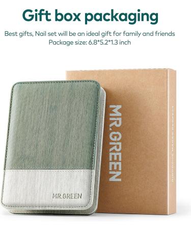 MR.GREEN 8-in-1 Professional Manicure Set - Stainless Steel Pedicure Kit for Nail Care - Portable Grooming Tools in Green - 8 Pieces - Buy Online on SooperMarket.com