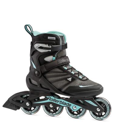 Rollerblade Zetrablade Women's Adult Fitness Inline Skate, Black and Light Blue, Performance Inline Skates 8