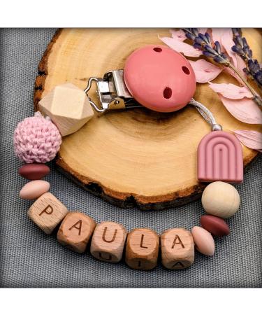Personalized Storchenkind Baby Gift - Custom Name | Various Colors | Gift Packaging Included | Laser-Engraved Wooden Letters | Food-Safe Silicone | Boys & Girls - Buy Online on SooperMarket.com