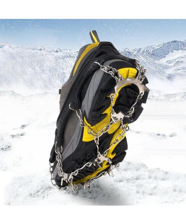 Giggleway Traction Cleats - Anti Slip Snow Grips with 19 Stainless Steel Spikes | M/L/XL L(Shoe Size W 8.5-11.5/M 7-9.5) | Suitable for Women, Men, and Kids - Black - Buy Online on SooperMarket.com