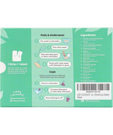 Organic Menstrual Stain Fighting Detergent Strips | Unscented Menstrual Cup & Cloth Diaper Wash | Eco-Friendly Enzyme Blood Stain Remover - Buy Online on SooperMarket.com