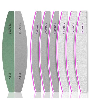 8 Pcs Nail Files and Buffers  100/180/240 Nail File for Natural and Acrylic Nails  Nail File Buffer Double Sided  Nail File Buffer Kit Professional for Shaping & Smoothing Nails W-100/180/240