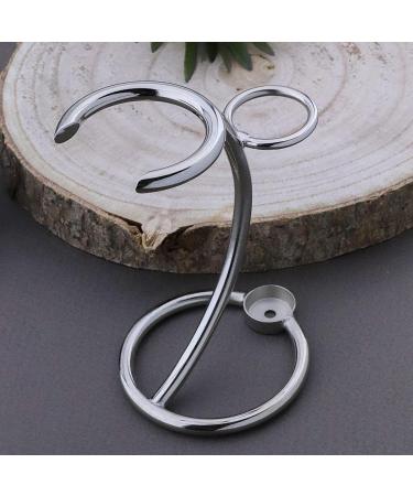 Haryali London Sustainable 2-in-1 Razor Stand & Brush Holder | Curved Design, Chrome Finish, Non-Rustic | Shaving Brush Stand, Razor Holder - Zero Waste - Buy Online on SooperMarket.com