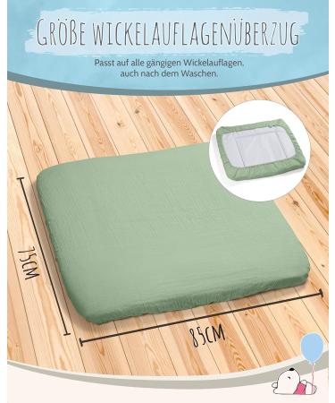 Pic Bear Wrap Editions 75x85cm | 100% Muslin Cotton Baby Wrap with Elastic Band - Gentle & Protective Comfort for Babies (Grayed Jade) - Buy Online on SooperMarket.com