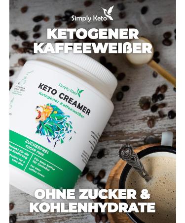 Simply Keto Creamer 450g - Sugar-Free Ketogenic Coffee Enhancer with Coconut Oil & Pasture Butter - Delicious Milk Coffee Low-Carb & High Taste - Buy Online on SooperMarket.com