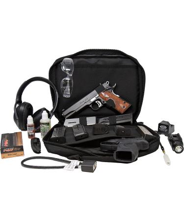 Exos Double Pistol Case with Multiple Compartments and USA Flag Patch - Black - Buy Online on SooperMarket.com