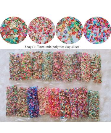Buy Nail Angel 18 Bags Mixed Polymer Clay Slices - Fruit Cake & Flower Designs for Crafting | Ideal for DIY Projects & Jewelry Making - Buy Online on SooperMarket.com