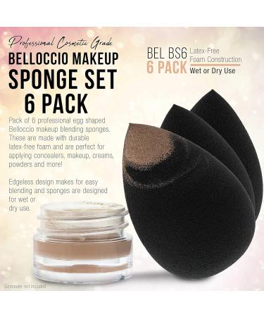 Belloccio Egg Shaped Makeup Sponge - Latex Free | Pack of 6 | Best for Flawless Application - Buy Online on SooperMarket.com