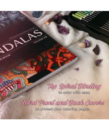 ColorIt Mandalas Volume VIII Adult Coloring Book - 50 Floral & Geometric Designs - Spiral Binding - Lay Flat Hardcover - USA Printed - Buy Online on SooperMarket.com