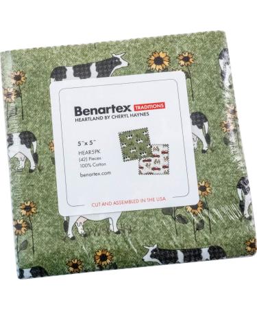 Cheryl Haynes Heartland 5X5 Pack 42 5-inch Squares Charm Pack Benartex