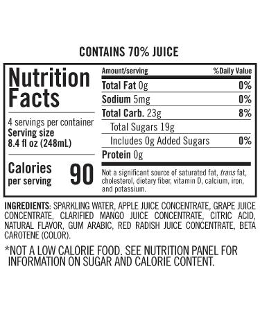 IZZE Mango Sparkling Juice Beverage 8.4oz Cans (4 Pack) - Buy Online on SooperMarket.com