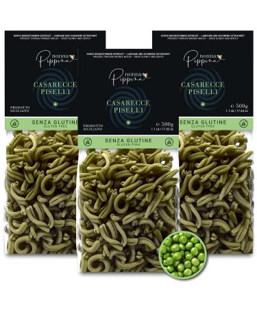 Nonna Pippina Casarecce Gluten-free pasta 3 x 500g peas pasta traditionally pulled through bronze form slow drying vegan (peas 3 x 500g)