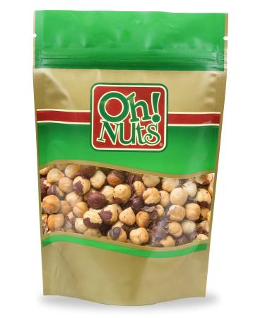 Oh! Nuts Dry Roasted Salted Hazelnuts (Filberts) | Healthy Whole Crunchy Skinned Cobnuts Snack- No Added Oils | Keto, Paleo, Vegan, Kosher | 2LB Bulk Resealable Bag for Extra Freshness 2 LB HAzelnuts Roasted Salted