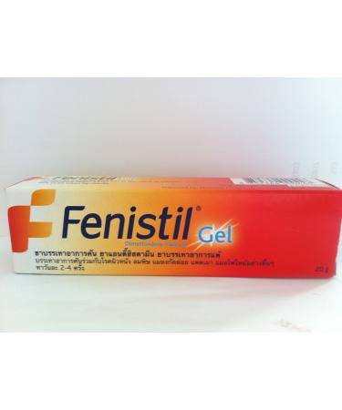 Fenistil Gel for dermatoses Urticaria Insect Bites Sunburn Superficial Burns 20 Grams