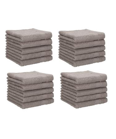 Betz 20 Piece Face Cloth Set Neapel 100% Cotton 20 Face Cloths Size 30 x 30 cm (stone)