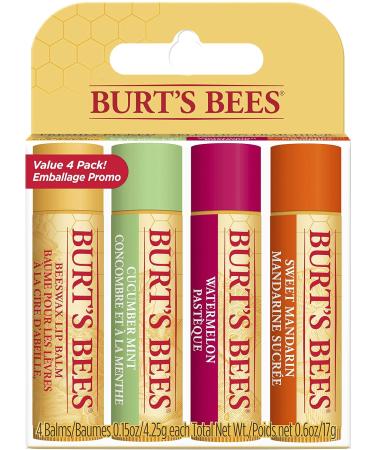 Burt's Bees 100% Natural Lip Balm 4-Pack & Intensive Night Care Bundle - Moisturizing Lip Care for Soft Lips - Buy Online on SooperMarket.com