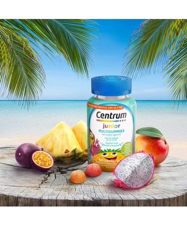 Centrum Junior MultiGummies Tropical Fruit Multivitamin and Multimineral Supplement Pineapple-Mango Dragonfruit and Passionfruit Flavours 60 count - Buy Online on SooperMarket.com