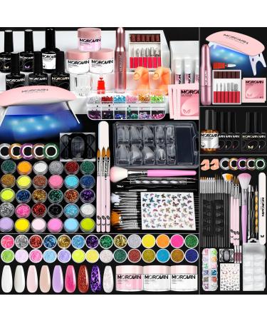 Morovan Acrylic Nail Kit with Drill - Professional Nails Kit Acrylic Set With Everything for Beginners, Glitter Acrylic Nail Set Acrylic Nail Supplies Diy Nail Art Design Salon-Quality A-FOUR SEASON