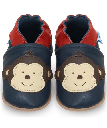 Baby Shoes with Soft Sole - Baby Girl Shoes - Baby Boy Shoes - Leather Toddler Shoes - Baby Walking Shoes 2-3 Years Monkey
