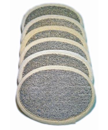 6-Piece Set Linen Exfoliating Pads - Large 4.7x6.5 inches for Face & Body | Men and Women | Bath, Spa, Shower | Loofa Sponge Scrubber - Buy Online on SooperMarket.com