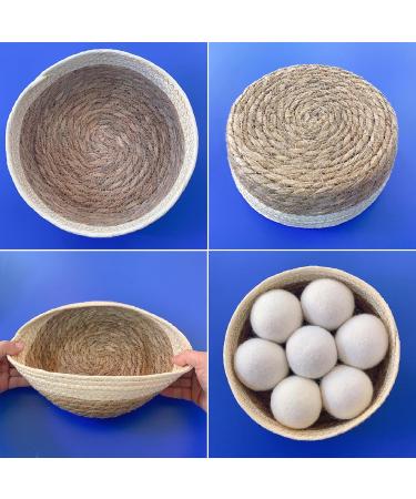Wool Dryer Balls 7-Pack-XL Size Reusable Natural Fabric Softener for Laundry 100% Organic Wool Baby Safe Replaces Dryer Sheets Comes with a Woven Organiser Basket Made of Cattail Grass - Buy Online on SooperMarket.com