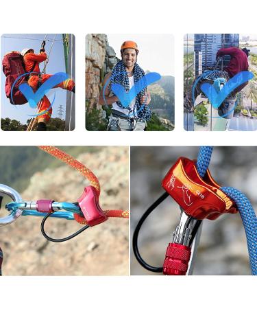 TRIWONDER ATC Belay Device - V-Grooved Micro Rescue Guide for Rock Rappelling | Red with Carabiner - Buy Online on SooperMarket.com