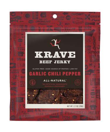 KRAVE Jerky Beef, Garlic Chili Pepper, 2.7 Ounce