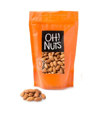 Oh! Nuts Dry Roasted Unsalted Almonds | Fresh & Healthy Tasty Almonds | No Salt, No Oil All-Natural Protein Keto Snacks | Resealable 2-Lb. Bulk Bag | Low Sodium, Vegan & Gluten-Free Snacking