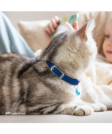 Collardirect Leather Cat Neck Band - Safety Collar with Elastic Belt & Bell | Adjustable 23-28 cm | Available in Black Blue Red Orange Green Pink - Buy Online on SooperMarket.com
