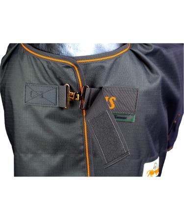 Marengos by Bucas Winter Blanket 1200D | Breathable & Waterproof 155cm Irish Turnout | Gray/Orange 100g/m Filling - Buy Online on SooperMarket.com