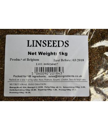 HB Ingredients - Brown Linseeds 1kg - Buy Online on SooperMarket.com