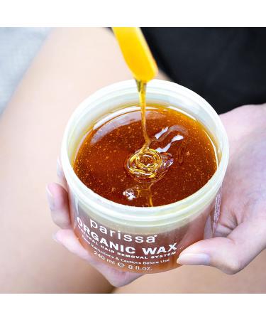 Parissa Organic Sugar Wax for Sensitive Skin - 100% Natural, Gentle Home Waxing Kit, 8 Fl Oz - Buy Online on SooperMarket.com