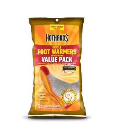 HotHands Insole Foot Warmers With Adhesive Value Pack (5-Pairs)