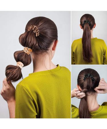 Hair Scrunchies Velvet Elastics Scrunchy Bobbles Soft Hair Bands Hair Ties (12 Colors) - Buy Online on SooperMarket.com