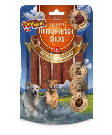 Delibest Light Straussen Sticks I ostenty tendons for dogs I Hundeleckerli grain -free I natural dog tartar remover I dog tooth care snack 7 pieces (1 Pack)