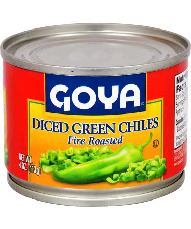 Goya Diced Green Chiles, Fire Roasted, 4 oz